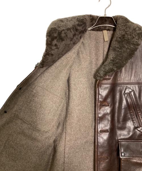 NIGEL CABOURN（ナイジェルケーボン）NIGEL CABOURN (ナイジェルケーボン) 襟ボアホースハイドカーコート ブラウン サイズ:50の古着・服飾アイテム