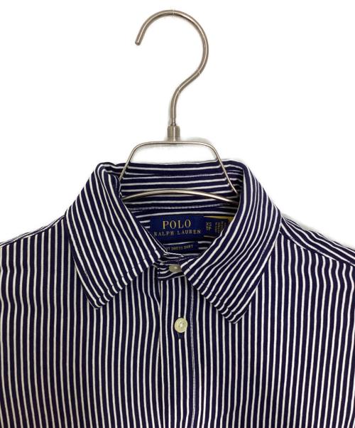 POLO RALPH LAUREN（ポロ・ラルフローレン）POLO RALPH LAUREN (ポロ・ラルフローレン) ストライプシャツ ネイビー×ホワイト サイズ:XSの古着・服飾アイテム