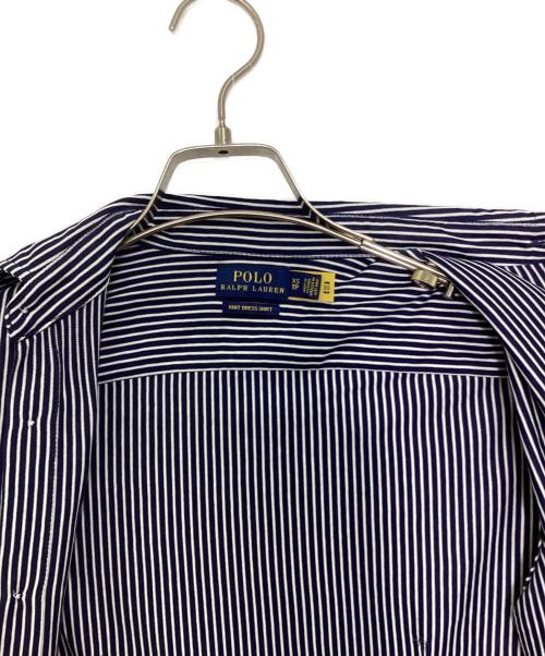 POLO RALPH LAUREN（ポロ・ラルフローレン）POLO RALPH LAUREN (ポロ・ラルフローレン) ストライプシャツ ネイビー×ホワイト サイズ:XSの古着・服飾アイテム