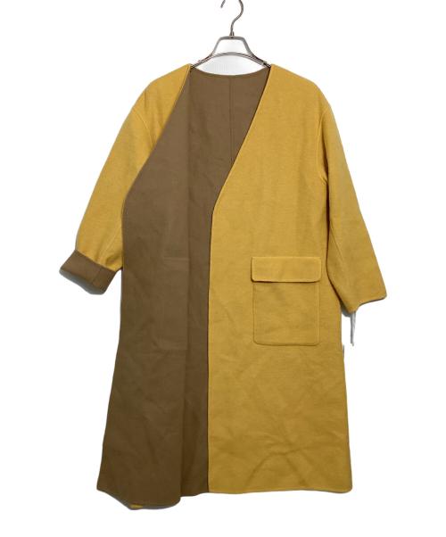 Diagram（ダイアグラム）Diagram (ダイアグラム) 配色リバーコート イエロー サイズ:36 未使用品の古着・服飾アイテム
