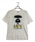 Aape BY A BATHING APEエーエイプ バイ アベイシングエイプ）の古着「プリントTシャツ」｜ホワイト
