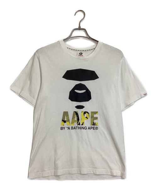 Aape BY A BATHING APE（エーエイプ バイ アベイシングエイプ）Aape BY A BATHING APE (エーエイプ バイ アベイシングエイプ) プリントTシャツ ホワイト サイズ:Ｍの古着・服飾アイテム