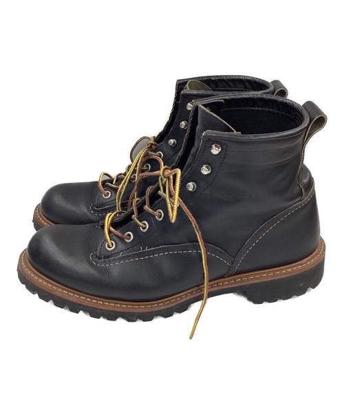 RED WING（レッドウィング）RED WING (レッドウィング) ラインマンブーツ ブラック サイズ:26.5の古着・服飾アイテム