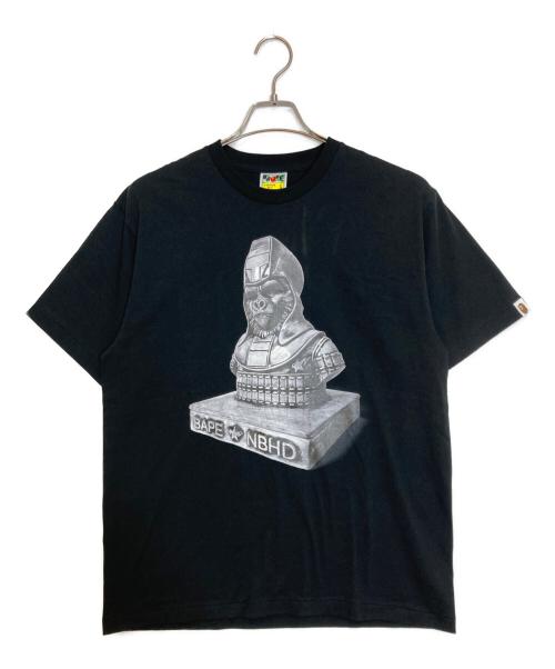A BATHING APE（アベイシングエイプ）A BATHING APE (アベイシングエイプ) NEIGHBORHOOD (ネイバーフッド) プリントTシャツ ブラック サイズ:Ｌの古着・服飾アイテム