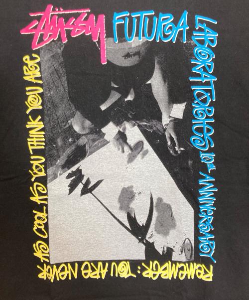 stussy（ステューシー）stussy (ステューシー) プリントTシャツ ブラック サイズ:Ｌの古着・服飾アイテム