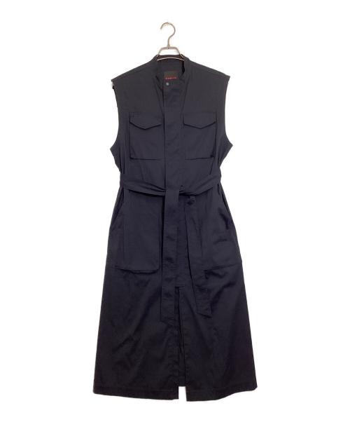 CABAN（キャバン）CABAN (キャバン) コットンシルクストレッチロングジレ ネイビー サイズ:Fの古着・服飾アイテム