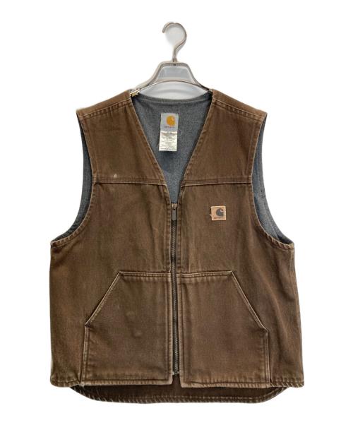 CarHartt（カーハート）CarHartt (カーハート) ダックフリースベスト ブラウン サイズ:Lの古着・服飾アイテム