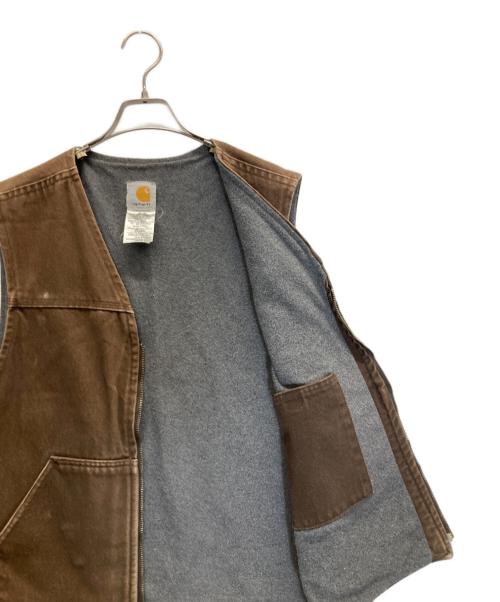 CarHartt（カーハート）CarHartt (カーハート) ダックフリースベスト ブラウン サイズ:Lの古着・服飾アイテム