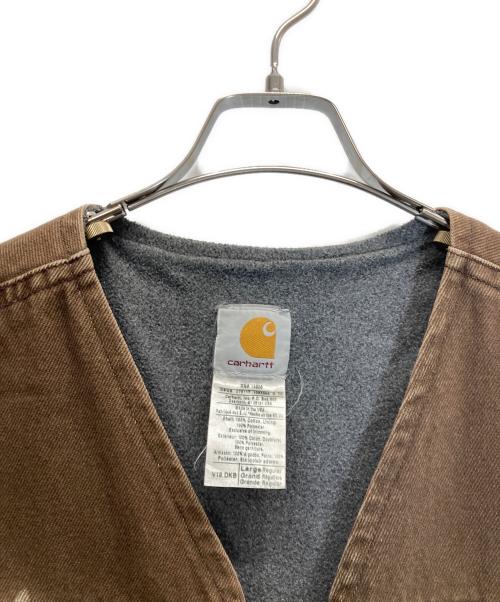 CarHartt（カーハート）CarHartt (カーハート) ダックフリースベスト ブラウン サイズ:Lの古着・服飾アイテム