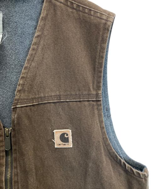 CarHartt（カーハート）CarHartt (カーハート) ダックフリースベスト ブラウン サイズ:Lの古着・服飾アイテム