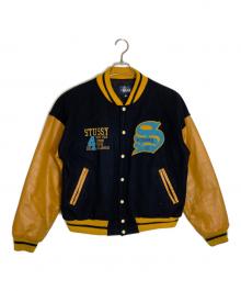 stussy（ステューシー）の古着「BIG-4 ワッペンスタジャン」｜ネイビー×イエロー
