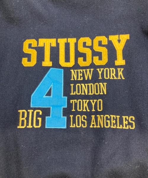 stussy（ステューシー）stussy (ステューシー) BIG-4 ワッペンスタジャン ネイビー×イエロー サイズ:Ｍの古着・服飾アイテム