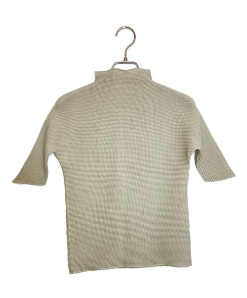 ISSEY MIYAKE PLEATS (T)（イッセイミヤケプリーツ）ISSEY MIYAKE PLEATS (T) (イッセイミヤケプリーツ) ハイネックジャバラプリーツTシャツ グリーン サイズ:Mの古着・服飾アイテム