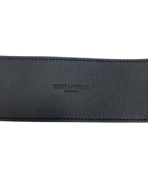 Saint Laurent Paris（サンローランパリ）Saint Laurent Paris (サンローランパリ) Suede Crystal Clover Belt ブラックの古着・服飾アイテム
