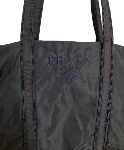 PRADA（プラダ）PRADA (プラダ) ロゴ刺繍ナイロントートバッグ ネイビーの古着・服飾アイテム