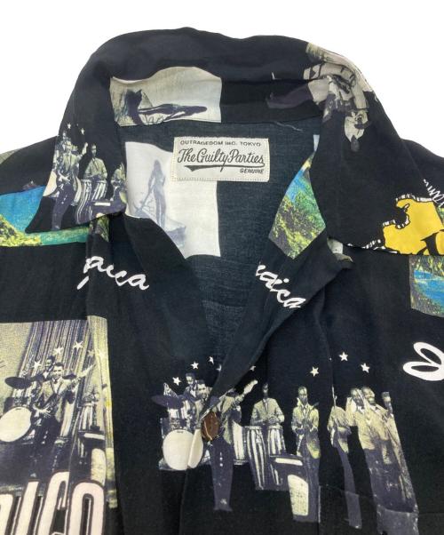 WACKO MARIA（ワコマリア）WACKO MARIA (ワコマリア) オープンカラーシャツ ブラック×マルチカラー サイズ:Ｍの古着・服飾アイテム