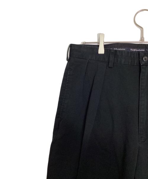 POLO RALPH LAUREN（ポロ・ラルフローレン）POLO RALPH LAUREN (ポロ・ラルフローレン) 2タックワイドチノパンツ ブラック サイズ:36/30の古着・服飾アイテム