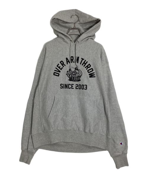 Champion REVERSE WEAVE（チャンピオン リバース ウィーブ）Champion REVERSE WEAVE (チャンピオン リバース ウィーブ) プリントパーカー グレー サイズ:Lの古着・服飾アイテム