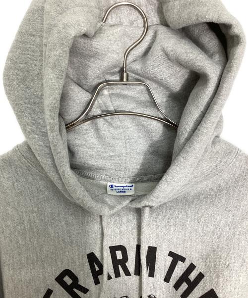 Champion REVERSE WEAVE（チャンピオン リバース ウィーブ）Champion REVERSE WEAVE (チャンピオン リバース ウィーブ) プリントパーカー グレー サイズ:Lの古着・服飾アイテム