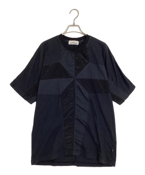 STONE ISLAND（ストーンアイランド）STONE ISLAND (ストーンアイランド) ナイロンメタルコンパスT ブラック×ネイビー サイズ:Lの古着・服飾アイテム