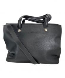 LONGCHAMP（ロンシャン）の古着「2WAYレザーバッグ」｜ブラック
