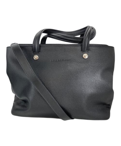 LONGCHAMP（ロンシャン）LONGCHAMP (ロンシャン) 2WAYレザーバッグ ブラックの古着・服飾アイテム
