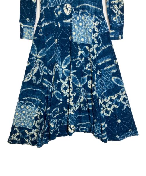 POLO RALPH LAUREN（ポロ・ラルフローレン）POLO RALPH LAUREN (ポロ・ラルフローレン) 総柄染ワンピース ブルー サイズ:XSの古着・服飾アイテム