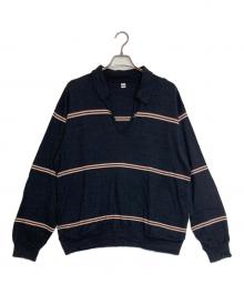 BLURHMS（ブラームス）の古着「C/NAPP Border Skipper / シー/ナップ ボーダー スキッパー」｜ネイビー×ピンク