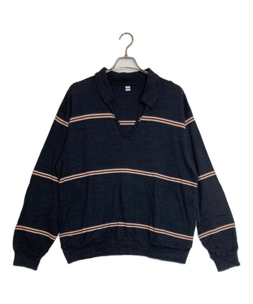 BLURHMS（ブラームス）blurhms (ブラームス) C/NAPP Border Skipper / シー/ナップ ボーダー スキッパー ネイビー×ピンク サイズ:3の古着・服飾アイテム