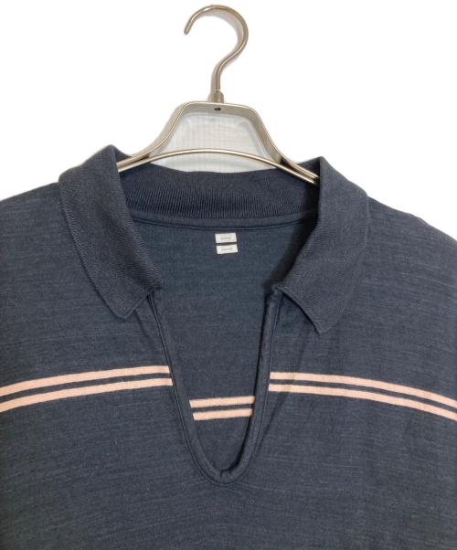 BLURHMS（ブラームス）blurhms (ブラームス) C/NAPP Border Skipper / シー/ナップ ボーダー スキッパー ネイビー×ピンク サイズ:3の古着・服飾アイテム