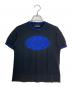 tricot COMME des GARCONS（トリココムデギャルソン）の古着「フロントエンブレムニットTシャツ」｜ブラック×ブルー