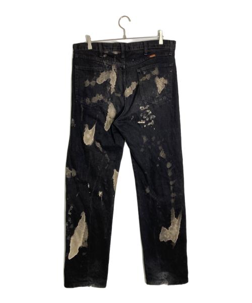 RUSTLER（ラスラー）RUSTLER (ラスラー) ブリーチ加工デニムパンツ ブラック×アイボリー サイズ:36/32の古着・服飾アイテム