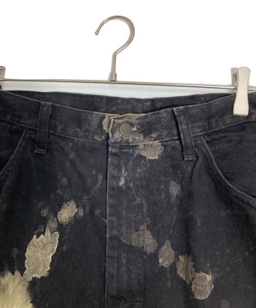 RUSTLER（ラスラー）RUSTLER (ラスラー) ブリーチ加工デニムパンツ ブラック×アイボリー サイズ:36/32の古着・服飾アイテム