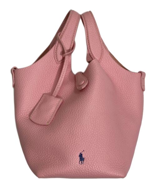 POLO RALPH LAUREN（ポロ・ラルフローレン）POLO RALPH LAUREN (ポロ・ラルフローレン) レザースモールトート&クロスボディ ピンクの古着・服飾アイテム