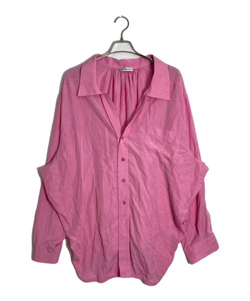 BALENCIAGA（バレンシアガ）BALENCIAGA (バレンシアガ) ギャザーシャツ ピンク サイズ:34の古着・服飾アイテム