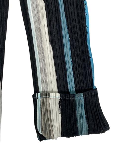 PLEATS PLEASE（プリーツプリーズ）PLEATS PLEASE (プリーツプリーズ) ペイントプリーツカーディガン ブルー サイズ:3の古着・服飾アイテム