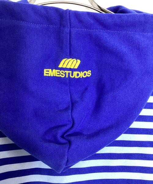 EMESTUDIOS（エメ スタジオズ）EMESTUDIOS (エメ スタジオズ) ボーダーパーカー ブルー サイズ:Sの古着・服飾アイテム