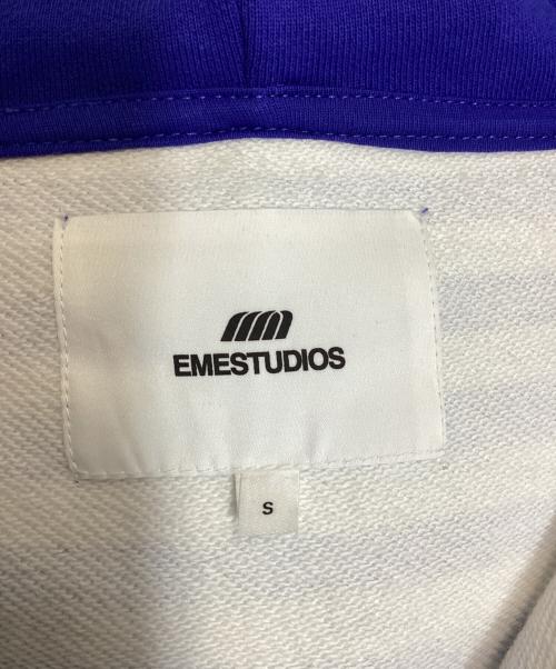 EMESTUDIOS（エメ スタジオズ）EMESTUDIOS (エメ スタジオズ) ボーダーパーカー ブルー サイズ:Sの古着・服飾アイテム