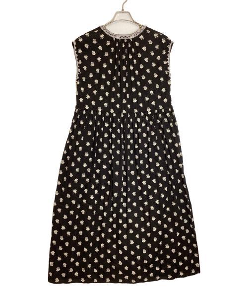 ne quittez pas（ヌキテパ）ne quittez pas (ヌキテパ) Dobby Stripe Flower Print Sleeveless Dress ブラック サイズ:Mの古着・服飾アイテム