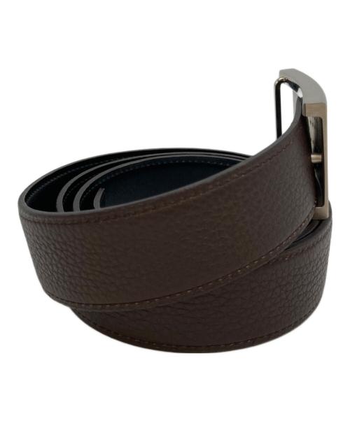 HERMES（エルメス）HERMES (エルメス) パンチングロゴバックルベルト シルバー×ブラウン サイズ:95の古着・服飾アイテム
