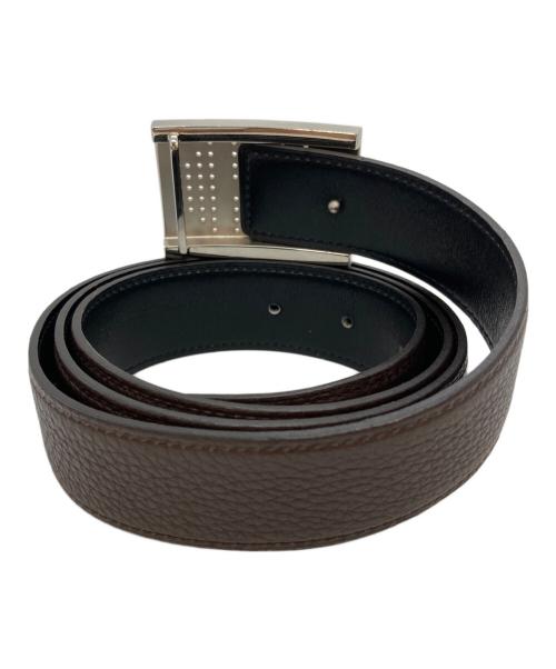 HERMES（エルメス）HERMES (エルメス) パンチングロゴバックルベルト シルバー×ブラウン サイズ:95の古着・服飾アイテム