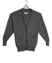 MM6 Maison Margiela（エムエムシックスメゾンマルジェラ）の古着「エルボーパッチ付きウールカーディガン」｜グレー
