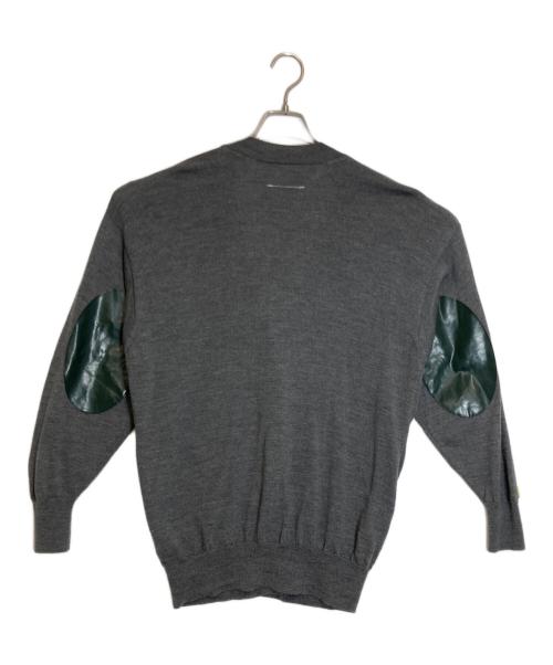 MM6 Maison Margiela（エムエムシックスメゾンマルジェラ）MM6 Maison Margiela (エムエムシックスメゾンマルジェラ) エルボーパッチ付きウールカーディガン グレー サイズ:Sの古着・服飾アイテム