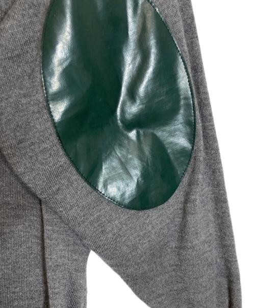 MM6 Maison Margiela（エムエムシックスメゾンマルジェラ）MM6 Maison Margiela (エムエムシックスメゾンマルジェラ) エルボーパッチ付きウールカーディガン グレー サイズ:Sの古着・服飾アイテム