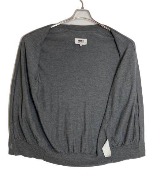 MM6 Maison Margiela（エムエムシックスメゾンマルジェラ）MM6 Maison Margiela (エムエムシックスメゾンマルジェラ) エルボーパッチ付きウールカーディガン グレー サイズ:Sの古着・服飾アイテム