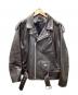 BALENCIAGA (バレンシアガ) バックロゴペイントダブルライダースジャケット ブラウン サイズ:46：100000円