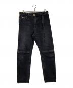 sacaiサカイ）の古着「SLIM JEANS WITH BELT」｜ブラック