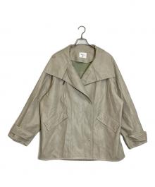 Ameri（アメリ）の古着「USED LIKE SYNTHETIC LEATHER JACKET」｜ベージュ