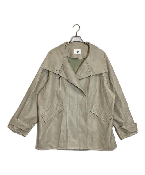 Ameri（アメリ）Ameri (アメリ) USED LIKE SYNTHETIC LEATHER JACKET ベージュ サイズ:Ｍの古着・服飾アイテム