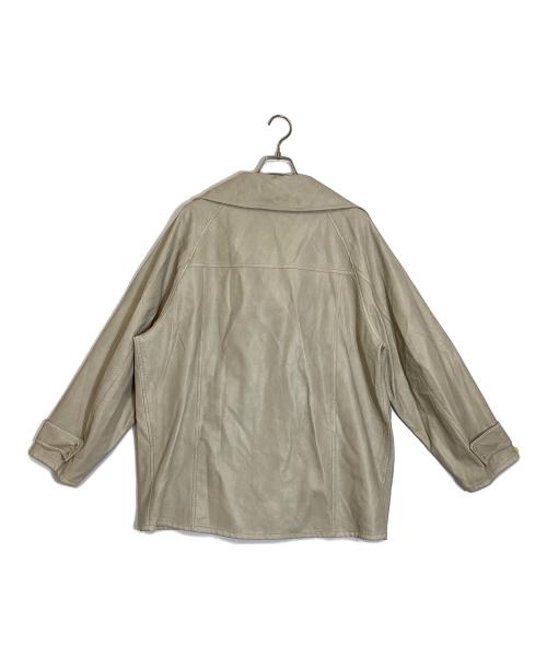 Ameri（アメリ）Ameri (アメリ) USED LIKE SYNTHETIC LEATHER JACKET ベージュ サイズ:Ｍの古着・服飾アイテム